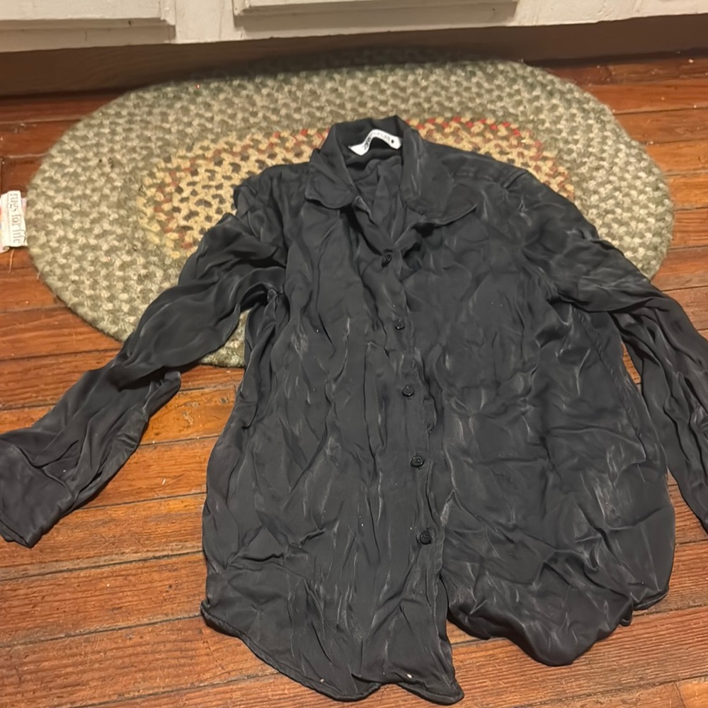 Zara Charcoal Gray Top womens size small